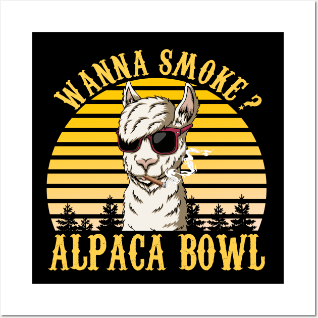 Wanna Smoke Alpaca Bowl Wall Art by Magic Arts